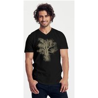 Peaces.bio - handbedruckte Biomode Bio-Herren-T-Shirt V-Neck Chestnut
