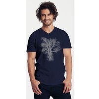 Peaces.bio - handbedruckte Biomode Bio-Herren-T-Shirt V-Neck Chestnut