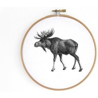 renna deluxe Elch im Stickrahmen