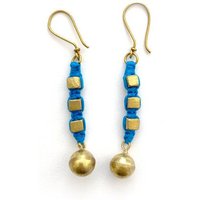 KIKOONI Dokra Ohrringe "blue rocks"
