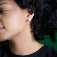 ALEXASCHA Kleine Glas Ohrstecker Rund | PUREFORM