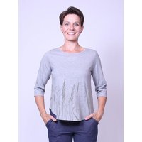 Peaces.bio - handbedruckte Biomode Bio-Damen-3/4 Arm Shirt- Gräservielfalt