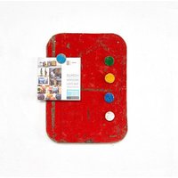 Moogoo Creative Africa Magnettafel aus recycelten Ölfässern mit 5 bunten Magneten - Industrial Upcycling