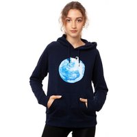 FellHerz Damen Hoodie Moon Girl navy aus 85% Biobaumwolle und 15% recyceltem Polyester