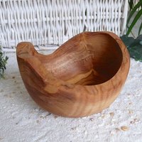 Olivenholz erleben Knabberschale RUSTIKAL (rund), Ø ca. 14 cm aus Olivenholz