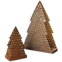 Mitienda Shop Teelichthalter Tannenbaum aus Recyccling Metall - Weihnachtsdeko