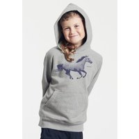 Peaces.bio - handbedruckte Biomode Bio-Kinder-Kapuzen-Sweatshirt "Horsepower"
