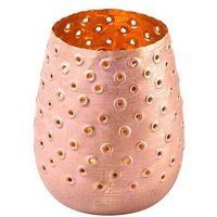 Mitienda Shop Windlicht mit Lochmuster rosa, gold, Weihnachtsdeko