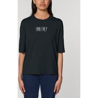 Human Family Kastenförmiges Damen T-Shirt "HMN FMLY" aus Bio-Baumwolle
