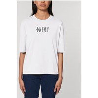 Human Family Kastenförmiges Damen T-Shirt "HMN FMLY" aus Bio-Baumwolle