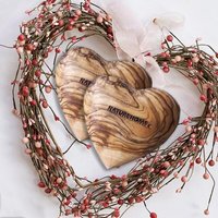 NATUREHOME Herzen Handschmeichler Olivenholz Geschenk-Set Handarbeit