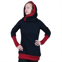 liebewicht Kapuzenpullover KapOn schwarz/rot 2 Längen nach Wahl
