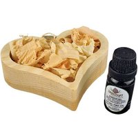 ReineNatur Herz-Set aus Zirbenholz - Herzschale - 10 ml Zirbenöl - 20g Rollenspäne