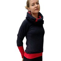 liebewicht Kapuzenpullover KapOn schwarz/rot 2 Längen nach Wahl