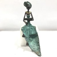 Moogoo Creative Africa Bronze-Skulptur "Lesende Frau" by Hamed Nikiema 28 cm | Unikate | verschiedene Farben