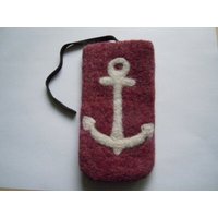 short'n'pietz Handgefilzte Handytasche für I-Phone 5 +6 aus 100% Schafswolle