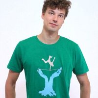 Spangeltangel T-Shirt "Slackline", Herrenshirt, bedruckt, Siebdruck, Bio-Baumwolle