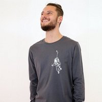 Spangeltangel Langarmshirt „Kosmonaut“, Astronaut, grau, bedruckt, Siebdruck, Herren