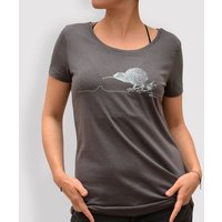 little kiwi Damen T-Shirt, "Kiwi", Modal, Anthracite, Schwarz