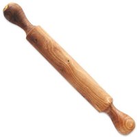 Olivenholz erleben Teigroller / Nudelholz (mit Griffen) aus Olivenholz
