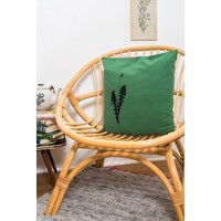 Hirschkind Handbedruckter Kissenbezug 'Löwenzahn' grün, 40*40cm