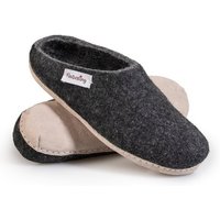 naturling Filz Damen Hausschuhe mit weicher Ledersohle