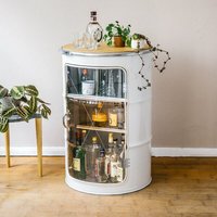 Lockengelöt Hausbar Vitrine aus einem Hamburger Ölfass. Lockengelöt Hausbar Vitrine aus einem Hamburger Ölfass.