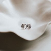 lille mus Ohrstecker 'Striche' 925 Silber / vergoldet
