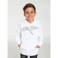 Peaces.bio - handbedruckte Biomode Bio-Kinder-Kapuzen-Sweatshirt "Sperber"