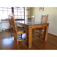 Die Schreiner Christoph Siegel Exclusiver Esstisch mit Glasplatte- Eiche - Massiv Die Schreiner Christoph Siegel Exclusiver Esstisch mit Glasplatte- Eiche - Massiv