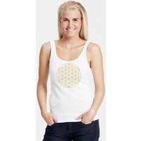 Peaces.bio - handbedruckte Biomode Bio Damen Tank-Top "Die Blume des Lebens"