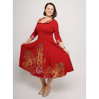 Peaces.bio - handbedruckte Biomode Tanzkleid Baumgeschwister in Rot