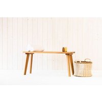 kleiderleiter_de Holzbank, Garderobenbank BENT aus massivem Eichenholz 60, 100 oder 140 cm