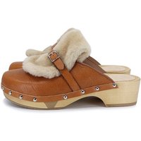 Montagna - flexible Sohle mit kuscheligem Fell - Premium Holz Clogs von me&myClogs - low heel