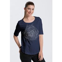 Peaces.bio - handbedruckte Biomode Bio-Halbarm Shirt Rose Damen