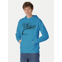 Peaces.bio - handbedruckte Biomode Bio-Herren-Kapuzensweater Windytree