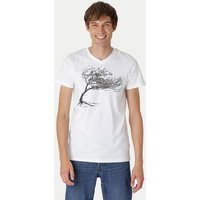Peaces.bio - handbedruckte Biomode Bio-Herren-T-Shirt V-Neck Windy Tree