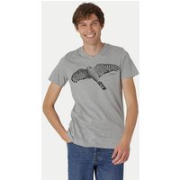 Peaces.bio - handbedruckte Biomode Bio-Herren-T-Shirt V-Neck Sperber