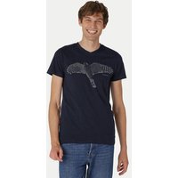 Peaces.bio - handbedruckte Biomode Bio-Herren-T-Shirt V-Neck Sperber
