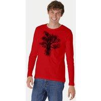 Peaces.bio - handbedruckte Biomode Bio-Herren-Langarmshirt "Chestnut"