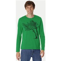 Peaces.bio - handbedruckte Biomode Bio-Herren-Langarmshirt Fancy Tree