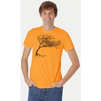 Peaces.bio - handbedruckte Biomode Bio-Herren-T-Shirt "Windy Tree"