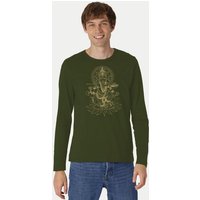 Peaces.bio - handbedruckte Biomode Bio-Herren-Langarmshirt Ganesha