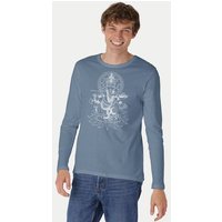 Peaces.bio - handbedruckte Biomode Bio-Herren-Langarmshirt Ganesha