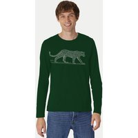 Peaces.bio - handbedruckte Biomode Bio-Herren-Langarmshirt "Leopard"