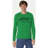 Peaces.bio - handbedruckte Biomode Bio-Herren-Langarmshirt "Leopard"