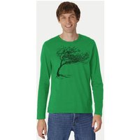 Peaces.bio - handbedruckte Biomode Bio-Herren-Langarmshirt "Windy Tree"