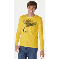 Peaces.bio - handbedruckte Biomode Bio-Herren-Langarmshirt "Windy Tree"