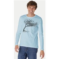 Peaces.bio - handbedruckte Biomode Bio-Herren-Langarmshirt "Windy Tree"