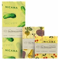 NICAMA Bienenwachstücher 3er Set (M + L + XXL)